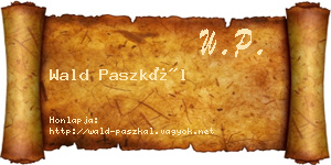 Wald Paszkál névjegykártya
